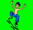Dibujo Skater pintado por skate
