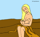Dibujo Madre con su bebe pintado por emma