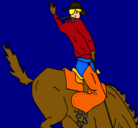 Dibujo Vaquero en caballo pintado por jorgecarreterotirado