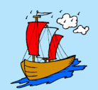 Dibujo Barco velero pintado por adri