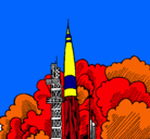 Dibujo Lanzamiento cohete pintado por adelaida