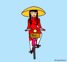 Dibujo China en bicicleta pintado por kath