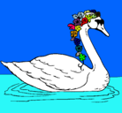 Dibujo Cisne con flores pintado por isabellaymilagros
