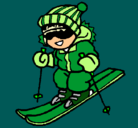 Dibujo Niño esquiando pintado por Esqui