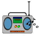 Dibujo Radio cassette 2 pintado por piojito