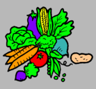 Dibujo verduras pintado por guillermo