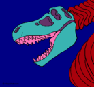 Dibujo Esqueleto tiranosaurio rex pintado por noel