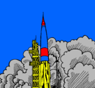Dibujo Lanzamiento cohete pintado por villalon