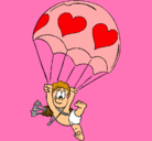 Dibujo Cupido en paracaídas pintado por aidadf