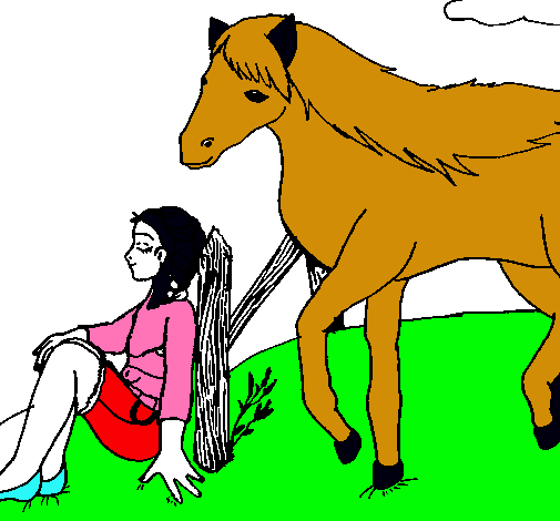 Chica y caballo