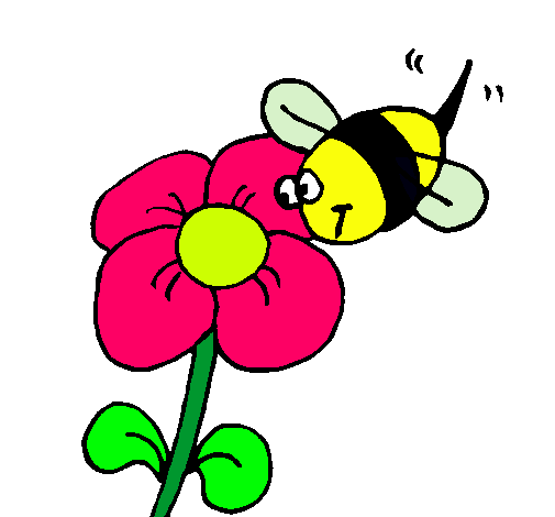 Abeja y flor