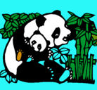 Dibujo Mama panda pintado por zinzi