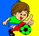 Dibujo Chico jugando a fútbol pintado por GUFI
