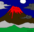 Dibujo Monte Fuji pintado por julieta