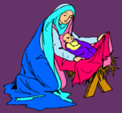 Dibujo Nacimiento del niño Jesús pintado por mireya
