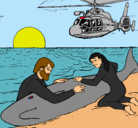 Dibujo Rescate ballena pintado por SIMONEY