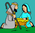 Dibujo Adoran al niño Jesús pintado por Jamiletyareli