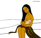 Dibujo Madre con su bebe pintado por ojcdfr