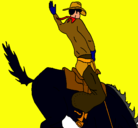 Dibujo Vaquero en caballo pintado por dertuoas