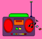 Dibujo Radio cassette 2 pintado por valentinabarros