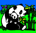 Dibujo Mama panda pintado por sandra