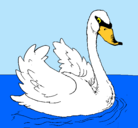 Dibujo Cisne en el agua pintado por alma