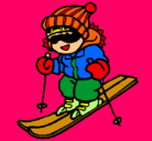Dibujo Niño esquiando pintado por mili