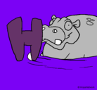 Dibujo Hipopótamo pintado por mireya.6