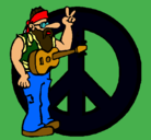 Dibujo Músico hippy pintado por jimmy