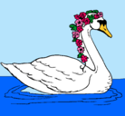 Dibujo Cisne con flores pintado por itzel