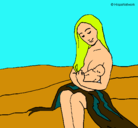 Dibujo Madre con su bebe pintado por daiana