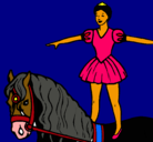 Dibujo Trapecista encima de caballo pintado por sergio