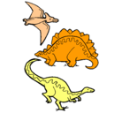 Dibujo Tres clases de dinosaurios pintado por FacundoGabrielschel