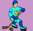 Dibujo Jugador de hockey sobre hielo pintado por michelle