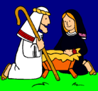Dibujo Adoran al niño Jesús pintado por JAVIERA