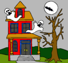 Dibujo Casa fantansma pintado por valeria