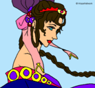 Dibujo Princesa china pintado por bollino10@live.com.ar