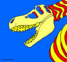 Dibujo Esqueleto tiranosaurio rex pintado por javierm.c.