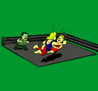 Dibujo Lucha en el ring pintado por adrianolivares