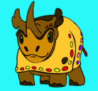 Dibujo Rinoceronte pintado por edu