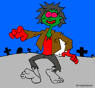 Dibujo Zombie pintado por damianhurtado