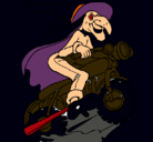 Dibujo Bruja en moto pintado por brandon