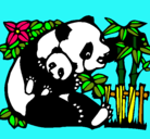 Dibujo Mama panda pintado por yarimar