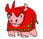 Dibujo Rinoceronte pintado por sqss