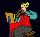 Dibujo Dama violinista pintado por JUAN