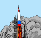 Dibujo Lanzamiento cohete pintado por abraham