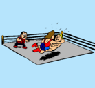 Dibujo Lucha en el ring pintado por juliaeg