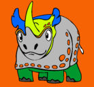 Dibujo Rinoceronte pintado por didiera