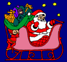 Dibujo Papa Noel en su trineo pintado por alicia