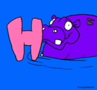 Dibujo Hipopótamo pintado por Sofi